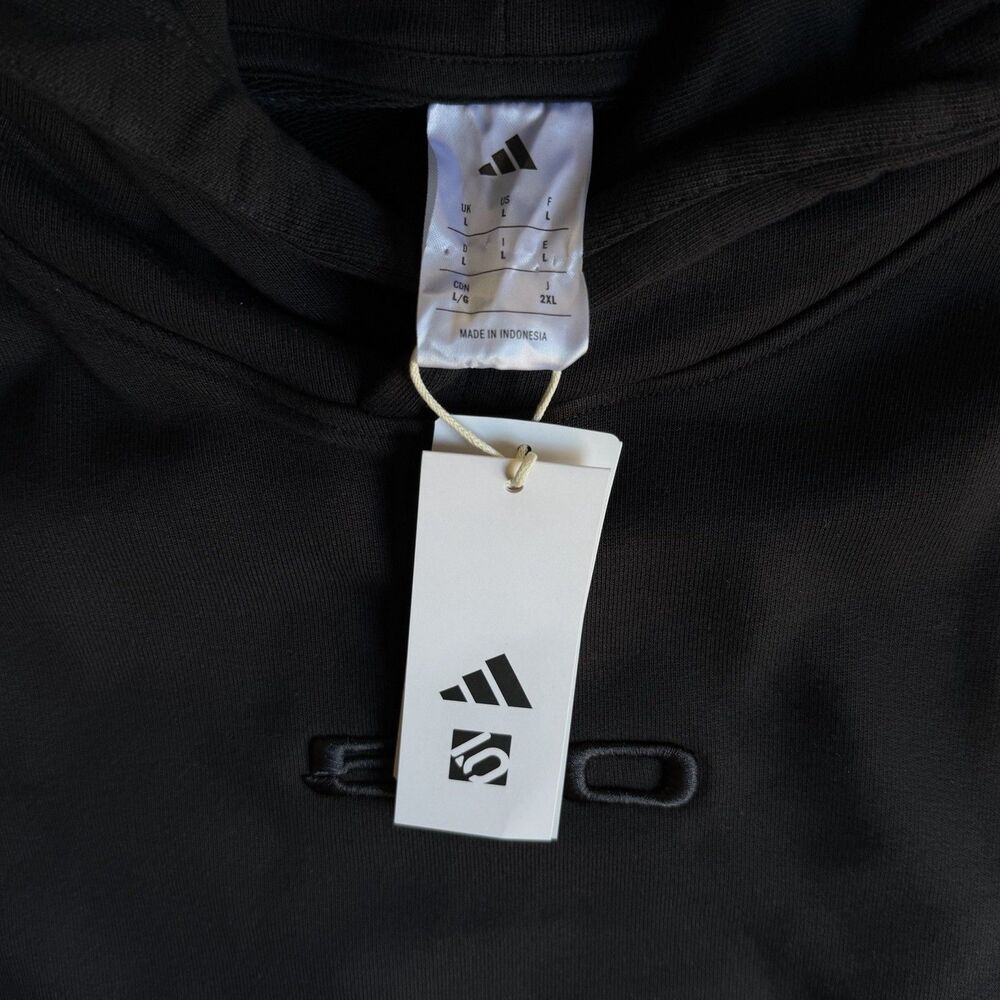 Adidas Five Ten 5.10 Logo Hoodie Black Unisex Large KB0059 Heavyweight Bike MTB - Picture 3 of 15